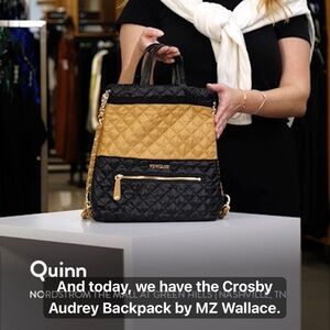 MZ Wallace Crosby Audrey Quilted Nylon backpack- CAMEL & BLACK